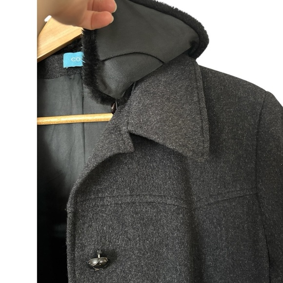 Barney’s NY Vintage Wool/Cashmere Coat, Detachable Faux Fur Collar, 42 (US S) - Picture 7 of 12